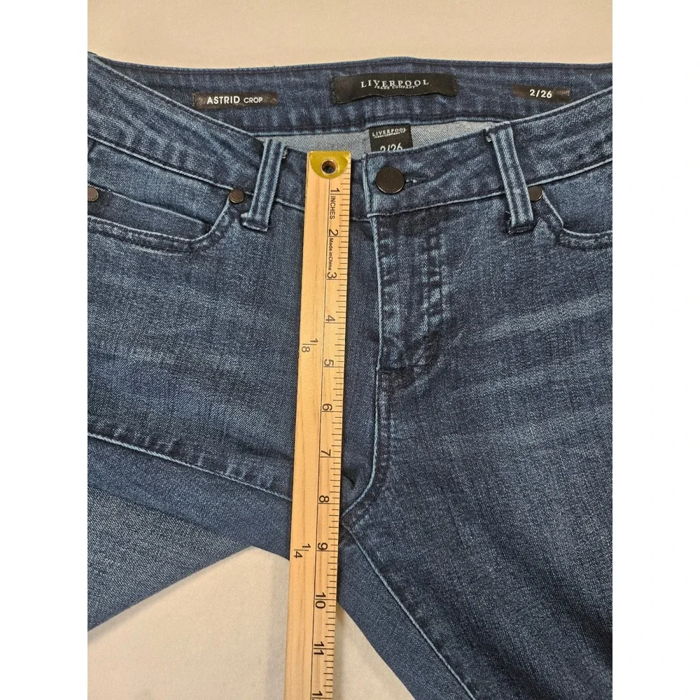 Liverpool Astrid Crop‎ Jeans Dark Wash Size 2/26 Cuffed Denim Minimalist Coastal